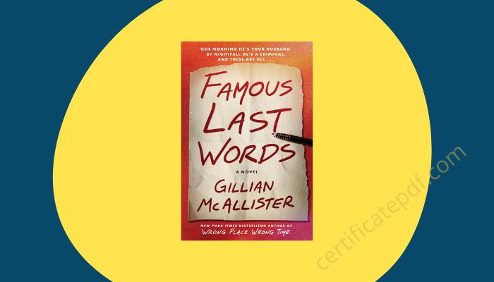 famous last words gillian mcallister pdf